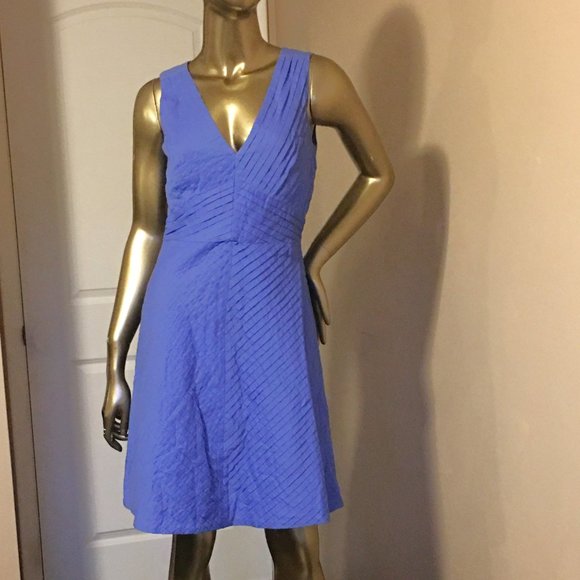 J CREW "Alayna" Pleated Chevron A-Line Dress - Picture 5 of 11